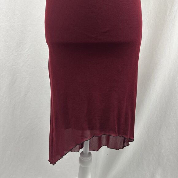 Speechless Y2K Red Halter Asymmetrical Bow Midi Dress Womens S Dark Whimsical - Picture 5 of 12